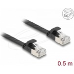 Delock RJ45 lapos patch kábelcsatlakozó a dugóhoz Cat.6A U/FTP 0,5 m fekete