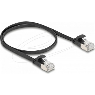 Delock RJ45 lapos patch kábelcsatlakozó a dugóhoz Cat.6A U/FTP 0,5 m fekete