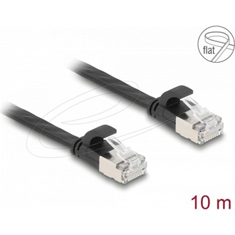Delock RJ45 lapos patch kábelcsatlakozó a dugóhoz Cat.6A U/FTP 10 m fekete