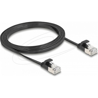 Delock RJ45 lapos patch kábelcsatlakozó a dugóhoz Cat.6A U/FTP 1,5 m fekete