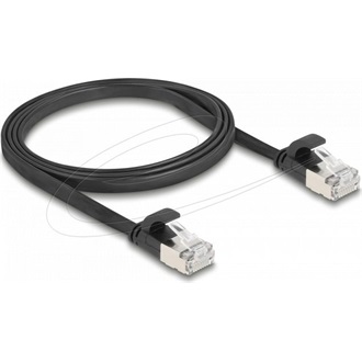 Delock RJ45 lapos patch kábelcsatlakozó a dugóhoz Cat.6A U/FTP 1 m fekete