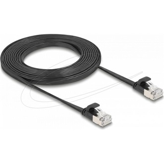 Delock RJ45 lapos patch kábelcsatlakozó a dugóhoz Cat.6A U/FTP 3 m fekete