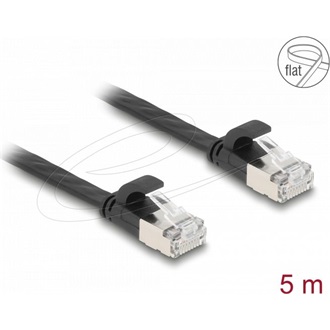 Delock RJ45 lapos patch kábelcsatlakozó a dugóhoz Cat.6A U/FTP 5 m fekete