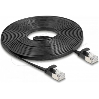 Delock RJ45 lapos patch kábelcsatlakozó a dugóhoz Cat.6A U/FTP 5 m fekete