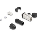 Delock RJ45 moduláris dugasz Cat.6A átvezető csatolóval és védősapkával IP66 por- és vízbiztos