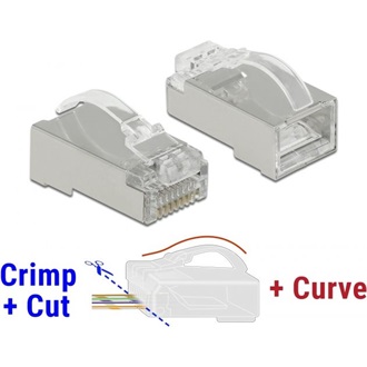 Delock RJ45 nyomó+vágó+hajlító apa Cat.6 STP 20 db.
