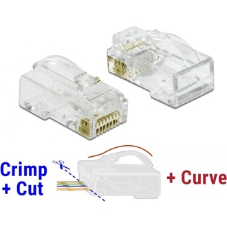 Delock RJ45 nyomó+vágó+hajlító apa Cat.6 UTP 20 db.