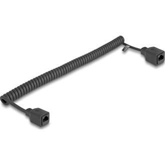 Delock RJ45 tekercselt kábel jack aljzatba Cat.5e UTP 1 m - 3 m fekete