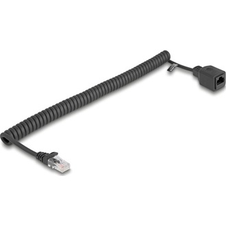 Delock RJ45 tekercses kábelcsatlakozó a jackhez Cat.5e UTP 1 m - 3 m fekete