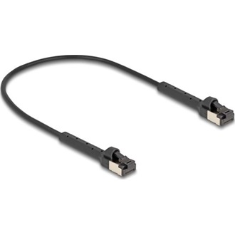 Delock RJ45 vékony hálózati kábel Cat.6A U/FTP hajlítható fekete 0,25 m hosszú