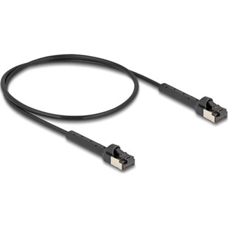 Delock RJ45 vékony hálózati kábel Cat.6A U/FTP hajlítható fekete 0,5 m hosszú