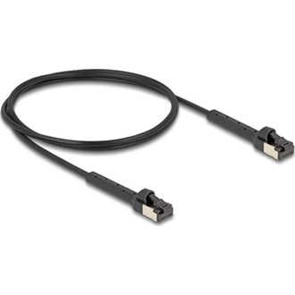 Delock RJ45 vékony hálózati kábel Cat.6A U/FTP hajlítható fekete 1 m hosszú