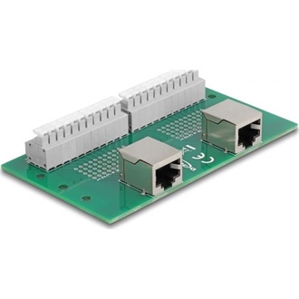 Delock RJ50 2 db. anya - 2 db. Terminal block nyomógombbal DIN sínhez