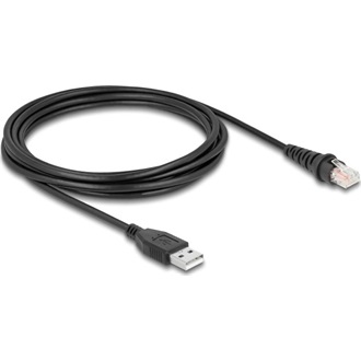 Delock USB-A 2.0 -> RJ50 M/M adatkábel 3m fekete vonalkód olvasóhoz