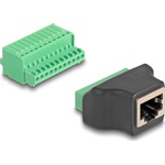 Delock RJ50 -> Terminal block 11pin F/F adapter fekete
