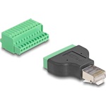 Delock RJ50 -> Terminal block 11pin M/F adapter fekete