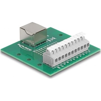 Delock RJ50 anya - Terminal block nyomógombbal DIN sínhez