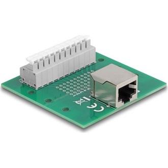 Delock RJ50 anya - Terminal block nyomógombbal DIN sínhez