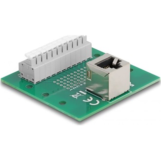 Delock RJ50 anya - Terminal block nyomógombbal hajlított DIN sínhez