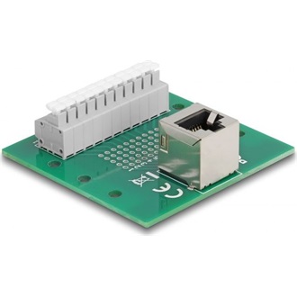 Delock RJ50 anya - Terminal block nyomógombbal hajlított DIN sínhez