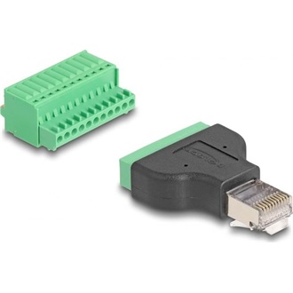 Delock RJ50 -> Terminal block 11pin M/F adapter fekete