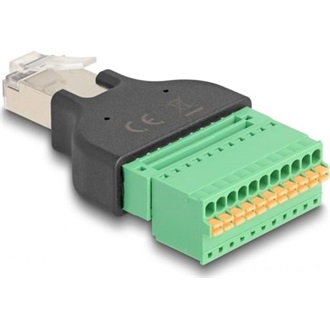 Delock RJ50 -> Terminal block 11pin M/F adapter fekete