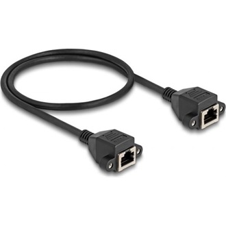Delock RJ50 S/FTP -> RJ50 S/FTP F/F adatkábel 0.5m fekete