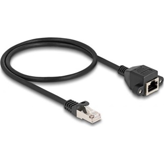 Delock RJ50 S/FTP -> RJ50 S/FTP M/F adatkábel hosszabbító 0.5m fekete