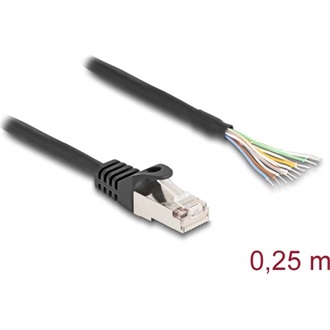 Delock RJ50 S/FTP -> nyitott vezeték M/M adatkábel 0.25m fekete