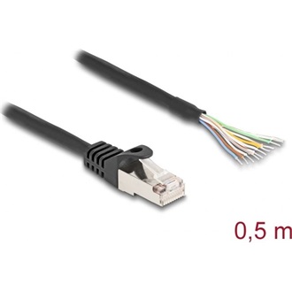 Delock RJ50 S/FTP -> nyitott vezeték M/M adatkábel 0.5m fekete