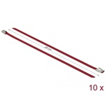 Delock Rozsdamentes Acél Kábelkötegek Hossza 200 x Szélesség 4,6 mm piros 10 db.