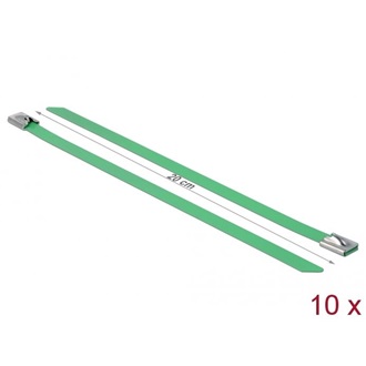Delock Rozsdamentes Acél Kábelkötegek Hossza 200 x Szélesség 7,9 mm zöld 10 db.