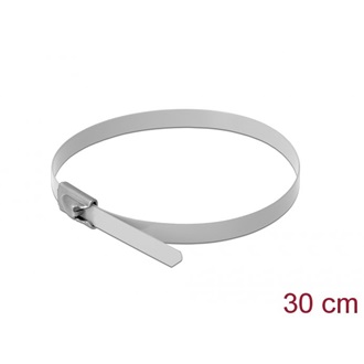 Delock Rozsdamentes Acél Kábelkötegek Hossza 300 x Szélesség 4,6 mm fehér 10 db.