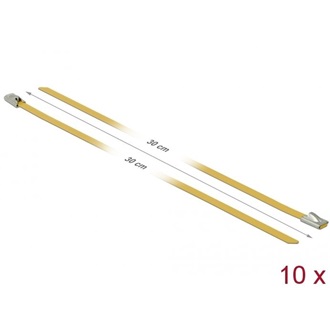 Delock Rozsdamentes Acél Kábelkötegek Hossza 300 x Szélesség 4,6 mm sárga 10 db.