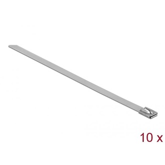 Delock Rozsdamentes Acél Kábelkötegek Hossza 300 x Szélesség 7,9 mm 10 db.