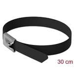 Delock Rozsdamentes Acél Kábelkötegek Hossza 300 x Szélesség 7,9 mm fekete 10 db.