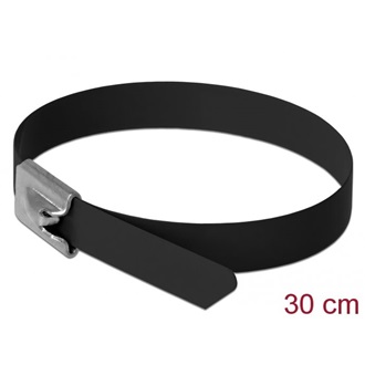 Delock Rozsdamentes Acél Kábelkötegek Hossza 300 x Szélesség 7,9 mm fekete 10 db.