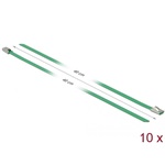 Delock Rozsdamentes Acél Kábelkötegek Hossza 400 x Szélesség 4,6 mm zöld 10 db.