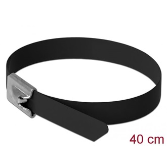 Delock Rozsdamentes Acél Kábelkötegek Hossza 400 x Szélesség 7,9 mm fekete 10 db.