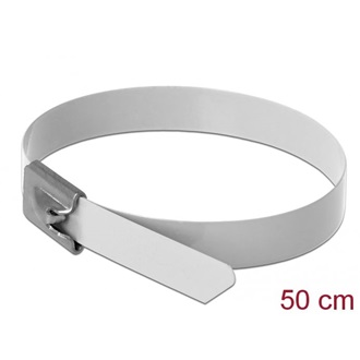 Delock Rozsdamentes Acél Kábelkötegek Hossza 500 x Szélesség 7,9 mm fehér 10 db.