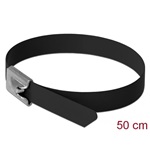 Delock Rozsdamentes Acél Kábelkötegek Hossza 500 x Szélesség 7,9 mm fekete 10 db.