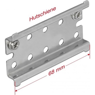 Delock Rozsdamentes acél DIN sín véglezáróval fali felszereléshez