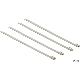 Delock 150x4,6mm rozsdamentes acél kábelkötegelő 20db