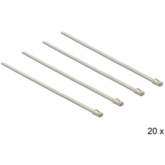 Delock 200x4,6mm rozsdamentes acél kábelkötegelő 20db