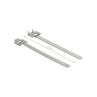 Delock Rozsdamentes acél, újrahasználható kábelkötegek összeköto kampóval hossz: 150 mm szélesség: 1