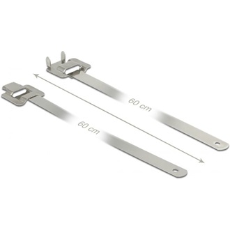 Delock Rozsdamentes acél, újrahasználható kábelkötegek összeköto kampóval hossz: 600 mm szélesség: 1