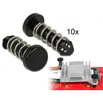 Delock Rugós, hűtőborda rögzítő szegecs 10 darabos készlet fekete