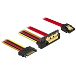 Delock SATA 3 -> SATA 22pin M/F adatkábel 0.3m egyenes/90° le