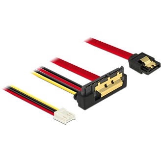 Delock SATA 3 Floppy Power -> SATA 22pin F/F adatkábel 0.3m egyenes/90°le