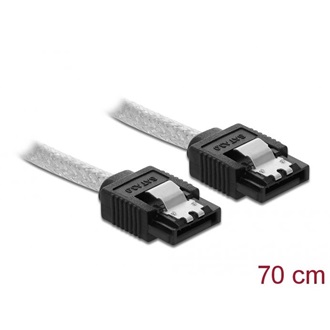 Delock SATA3 -> SATA3 M/M adatkábel 0.7m átlátszó